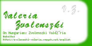 valeria zvolenszki business card